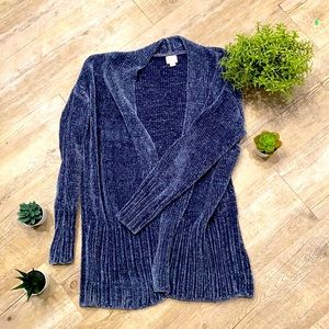 “A New Day” Cardigan. Size small. Blue